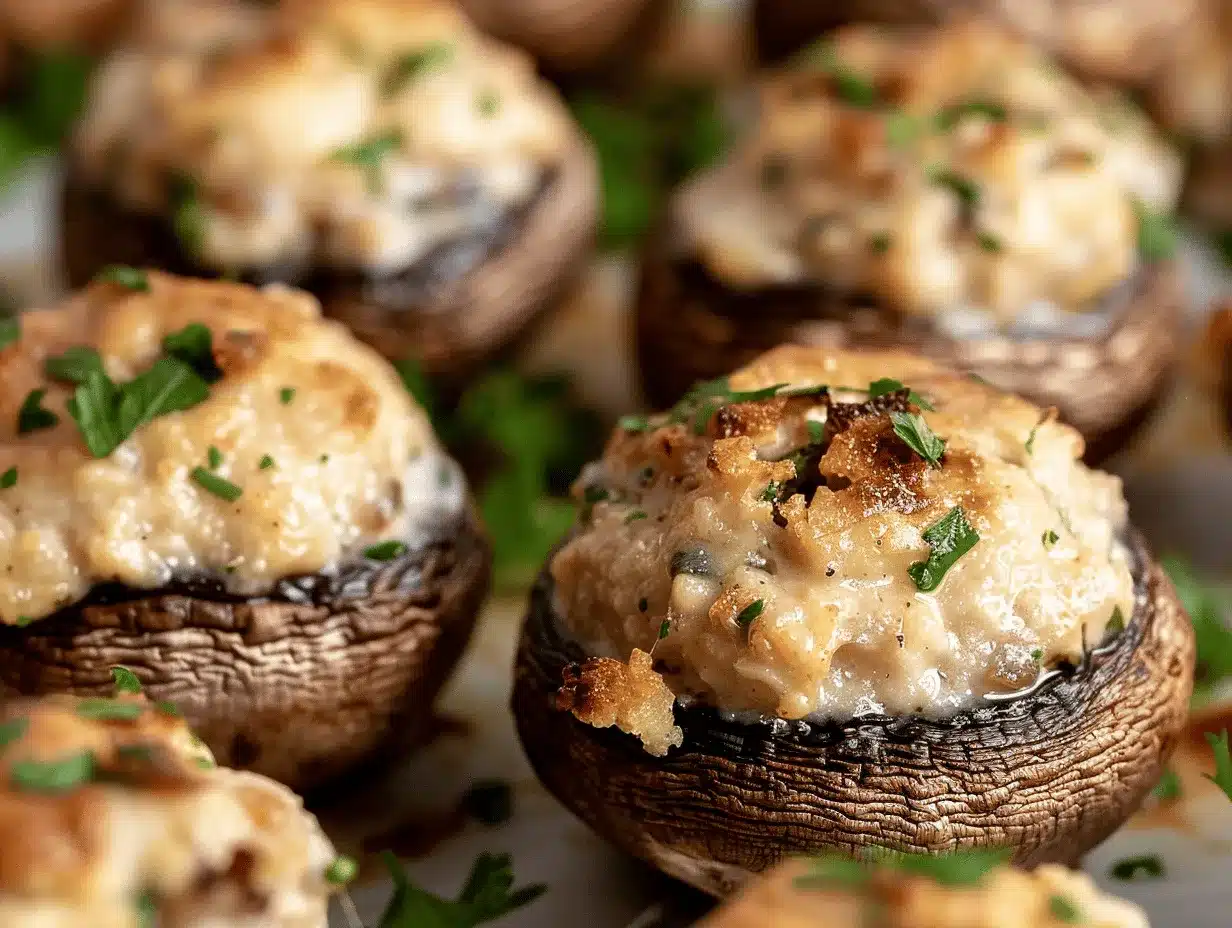 stuffed mushrooms with cream cheese preparation steps