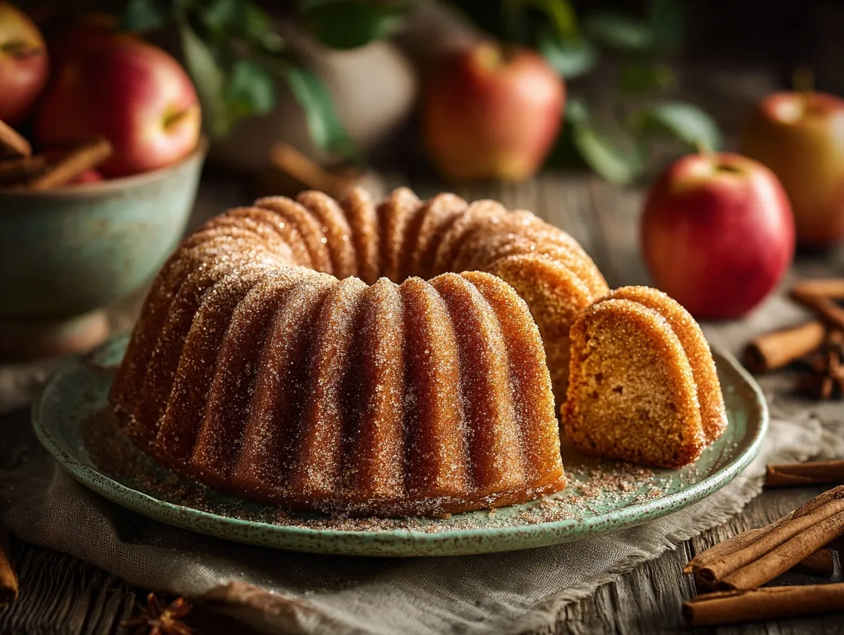 Apple Cider Donut Bundt Cake preparation steps