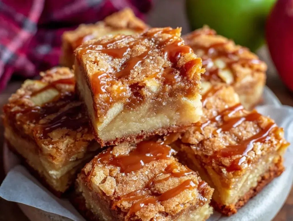 caramel apple snickerdoodle blondies - featured image