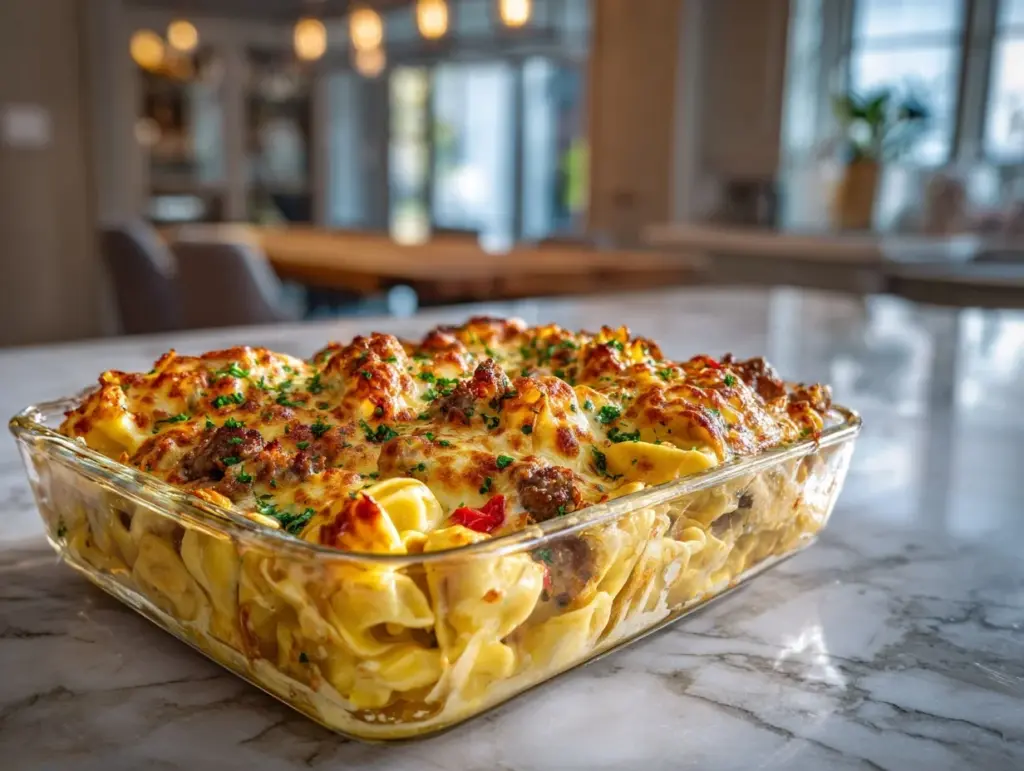 Cheese Steak Tortellini Casserole - featured image