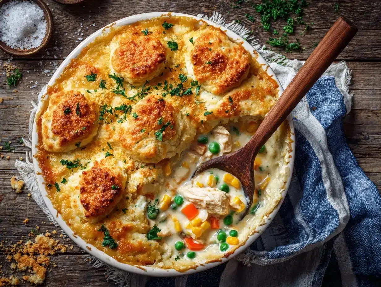 chicken cobbler casserole preparation steps