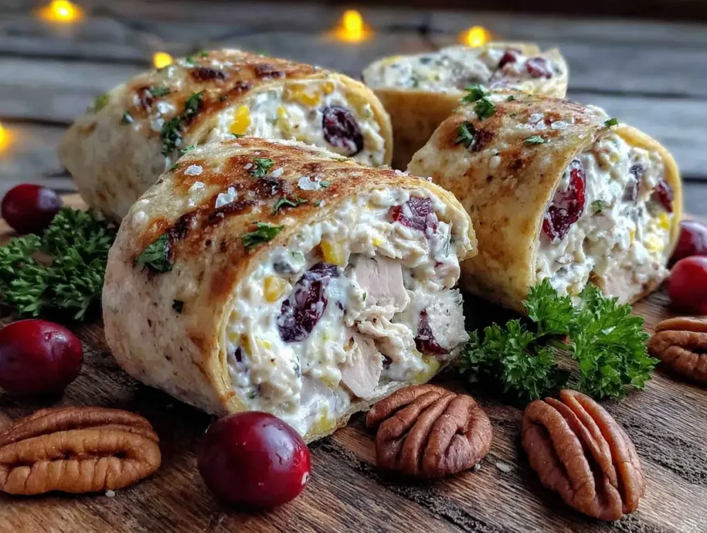 chicken cranberry pecan wraps - featured image