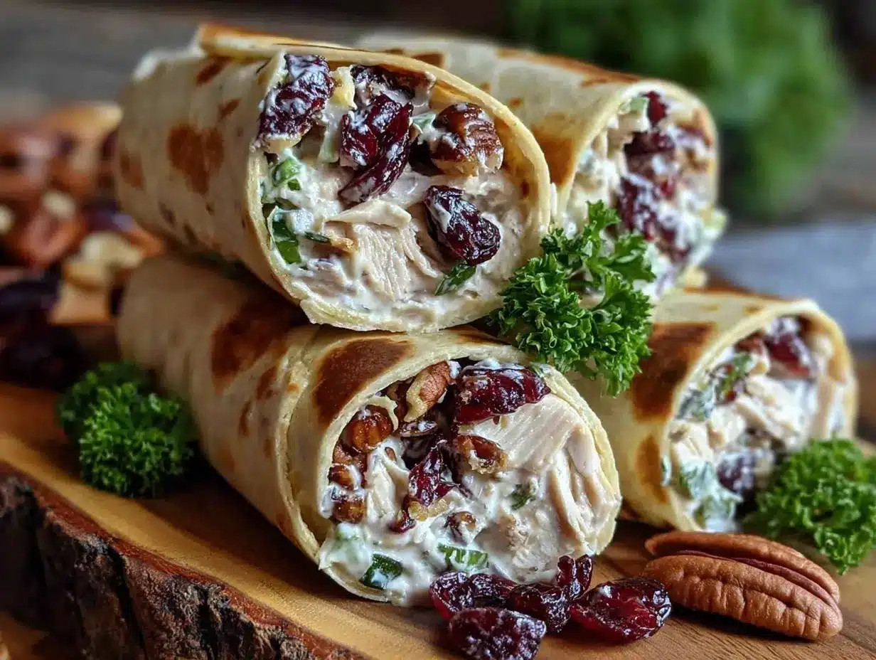 Chicken Cranberry Pecan Wraps preparation steps
