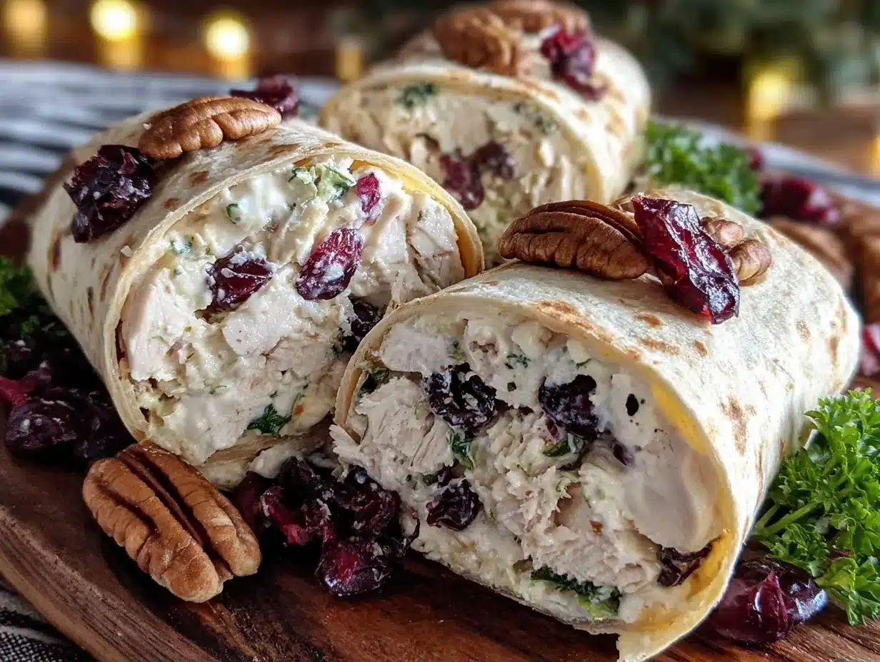 chicken cranberry pecan wraps preparation steps