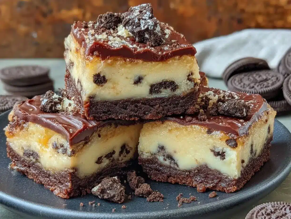 Chocolate Oreo Cheesecake Brownies preparation steps
