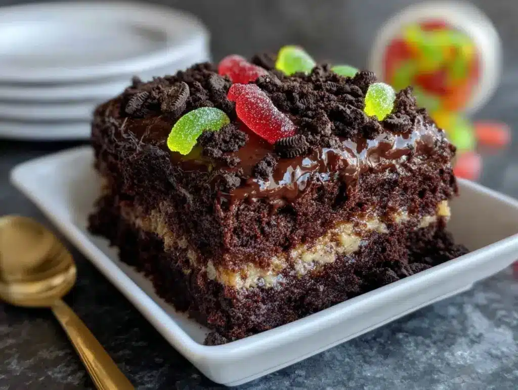 chocolate pudding dirt cake - featured image