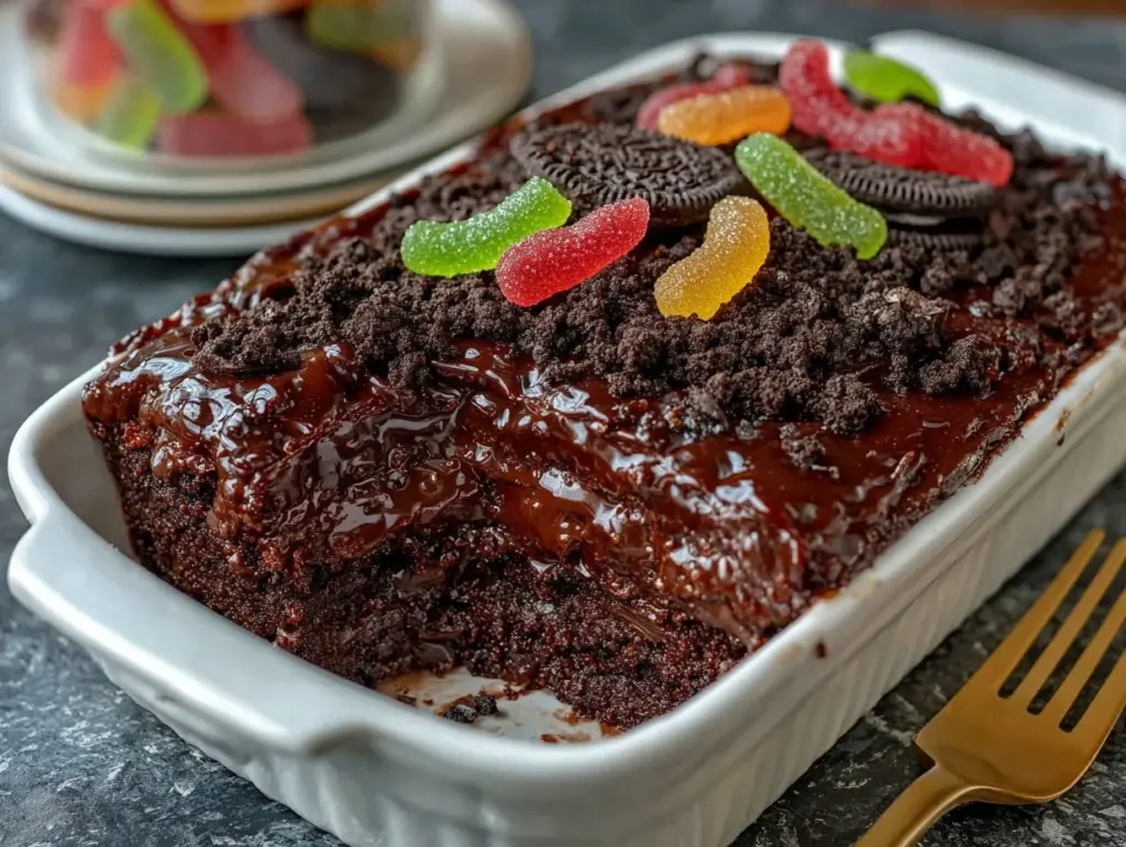 chocolate pudding dirt cake - featured image