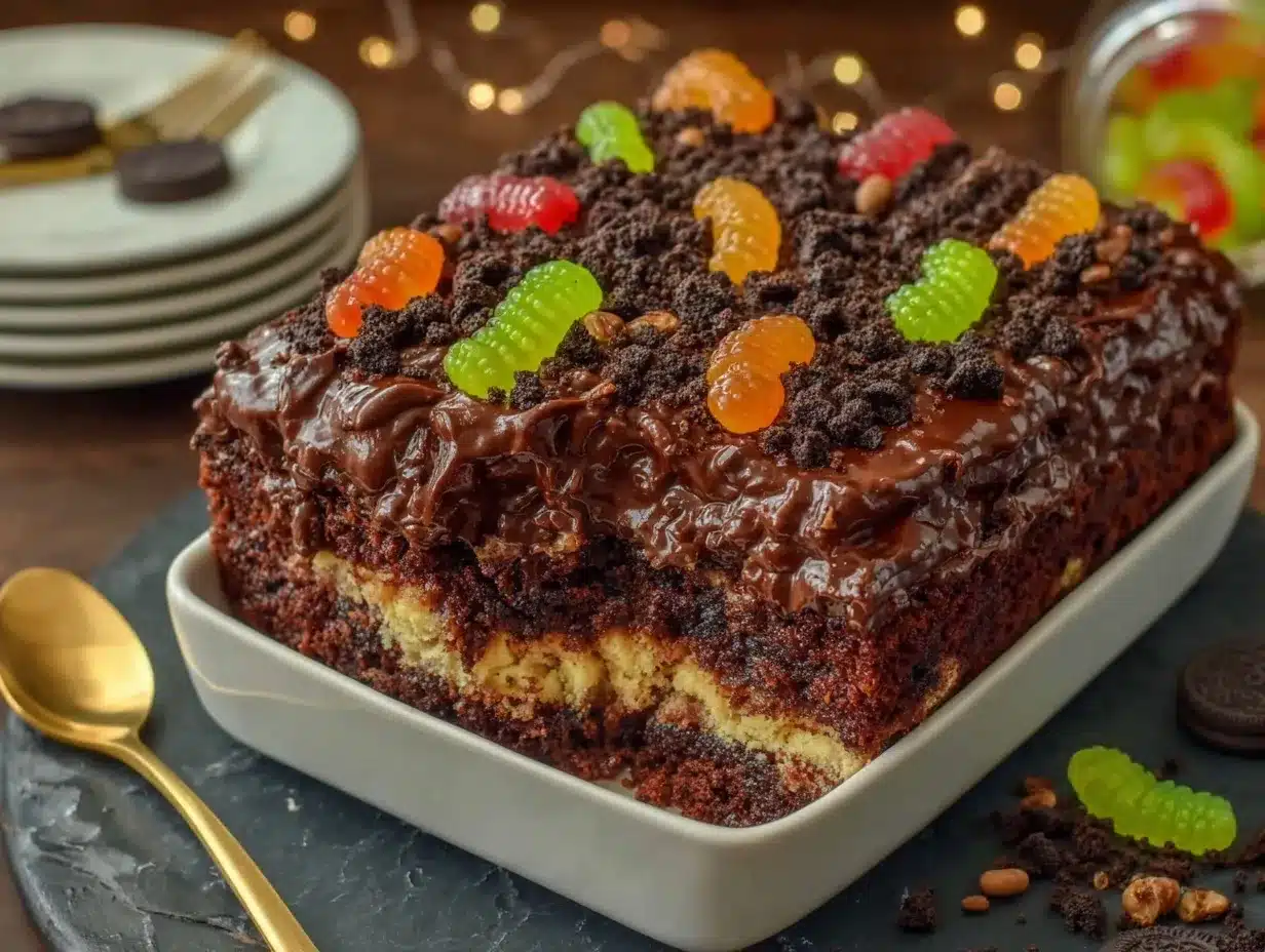 chocolate pudding dirt cake preparation steps