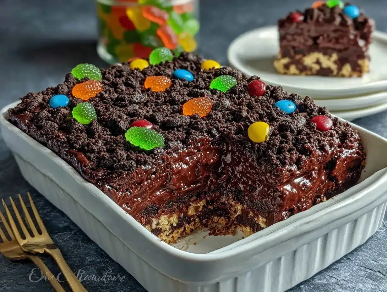 chocolate pudding dirt cake preparation steps