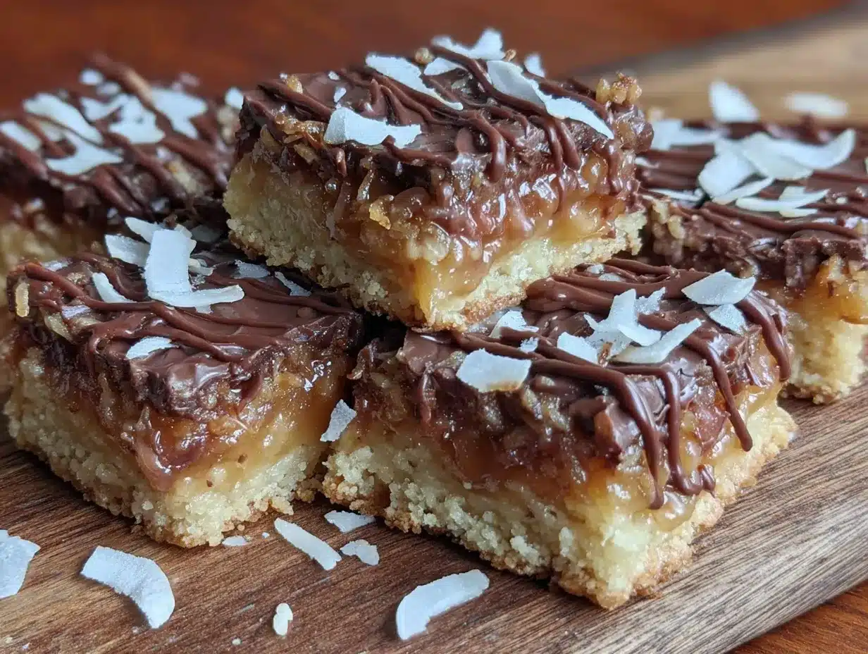 Chocolate Samoa Cookie Bars preparation steps