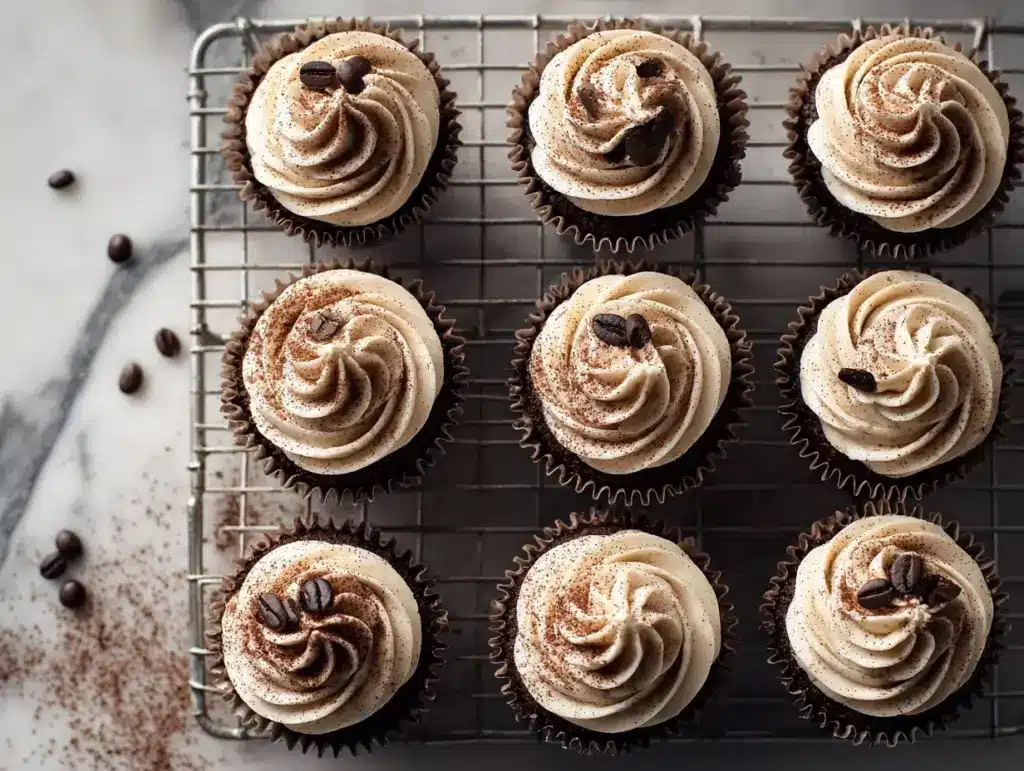 chocolate tiramisu cupcakes - featured image