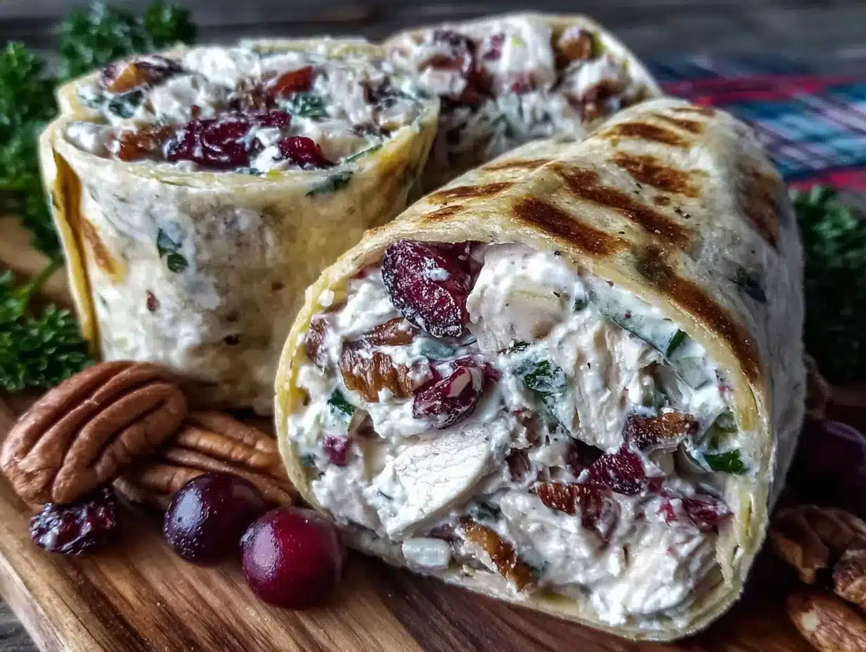 Cranberry Pecan Chicken Wraps preparation steps