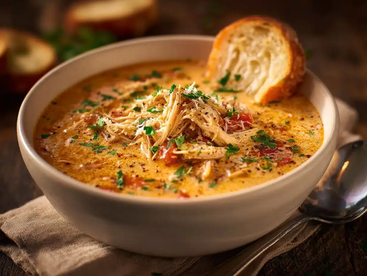 Creamy Chicken Parmesan Soup preparation steps