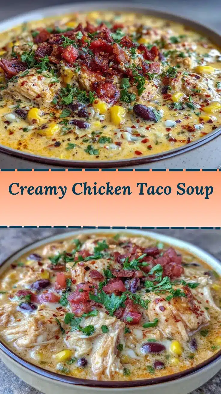 creamy chicken taco soup recipe