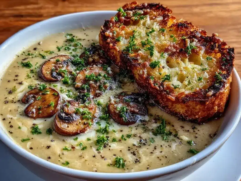 Creamy Garlic Mushroom Soup - featured image