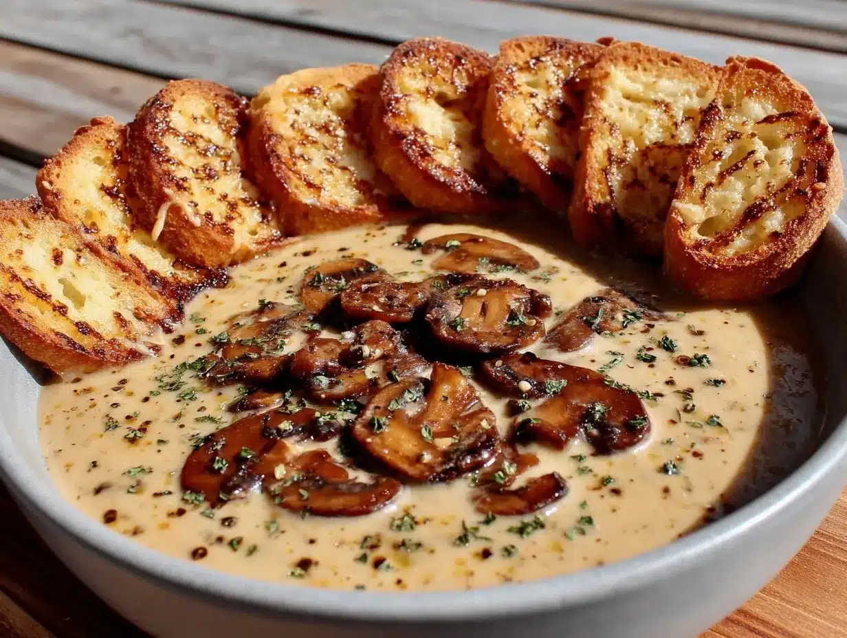 creamy garlic mushroom soup preparation steps