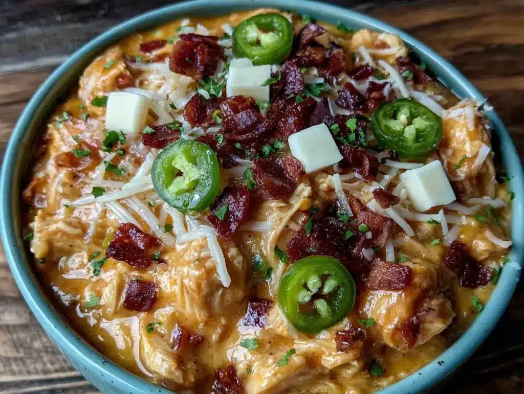 creamy jalapeño popper chicken chili - featured image