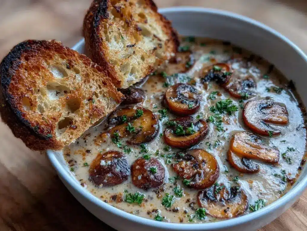creamy mushroom soup - featured image