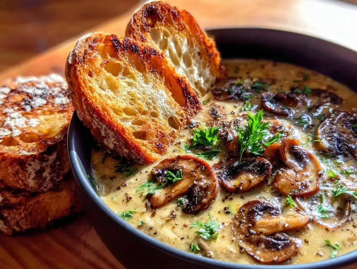 creamy mushroom soup preparation steps