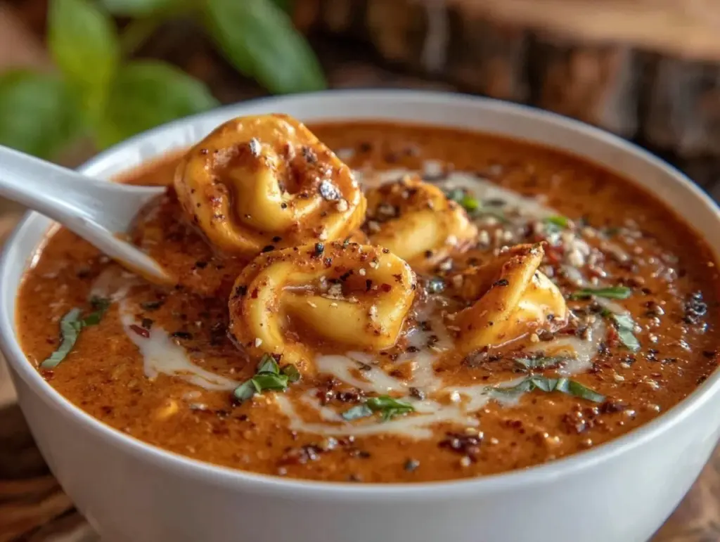 creamy tortellini soup - featured image