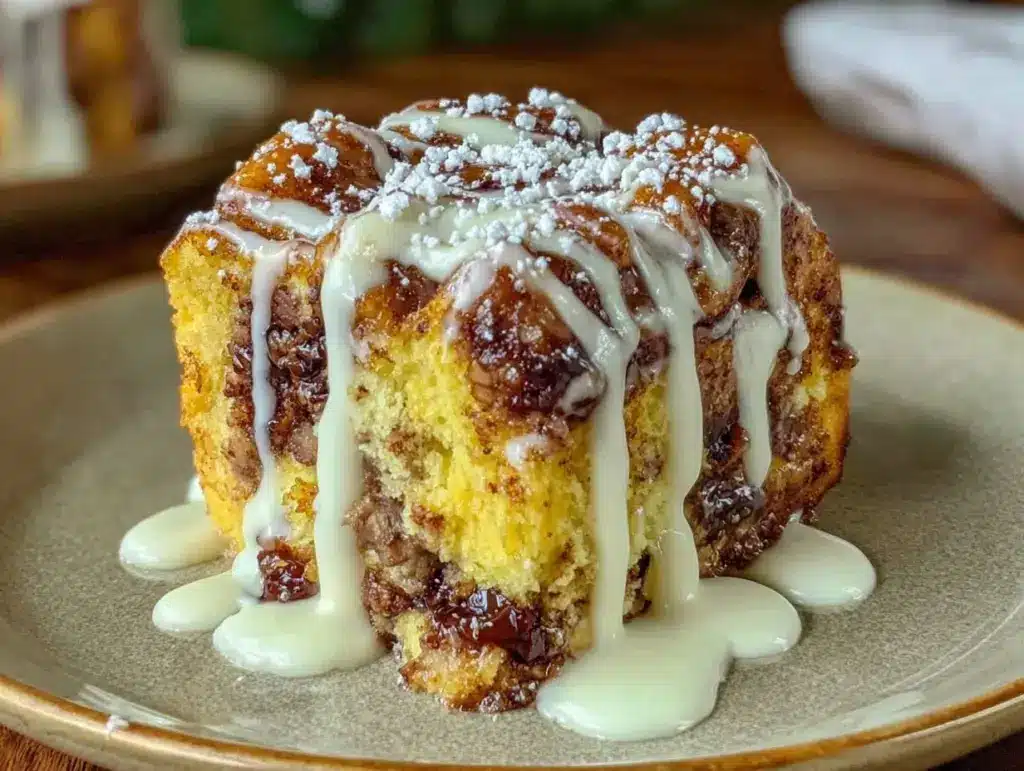 crockpot cinnamon roll dump cake - featured image
