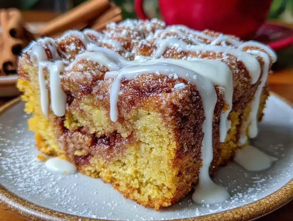 crockpot cinnamon roll dump cake - featured image