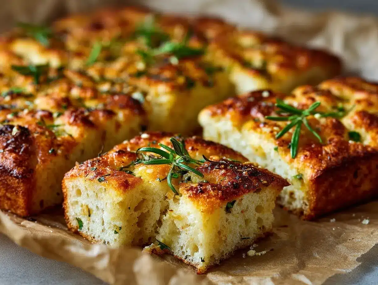 garlic parmesan focaccia bread preparation steps