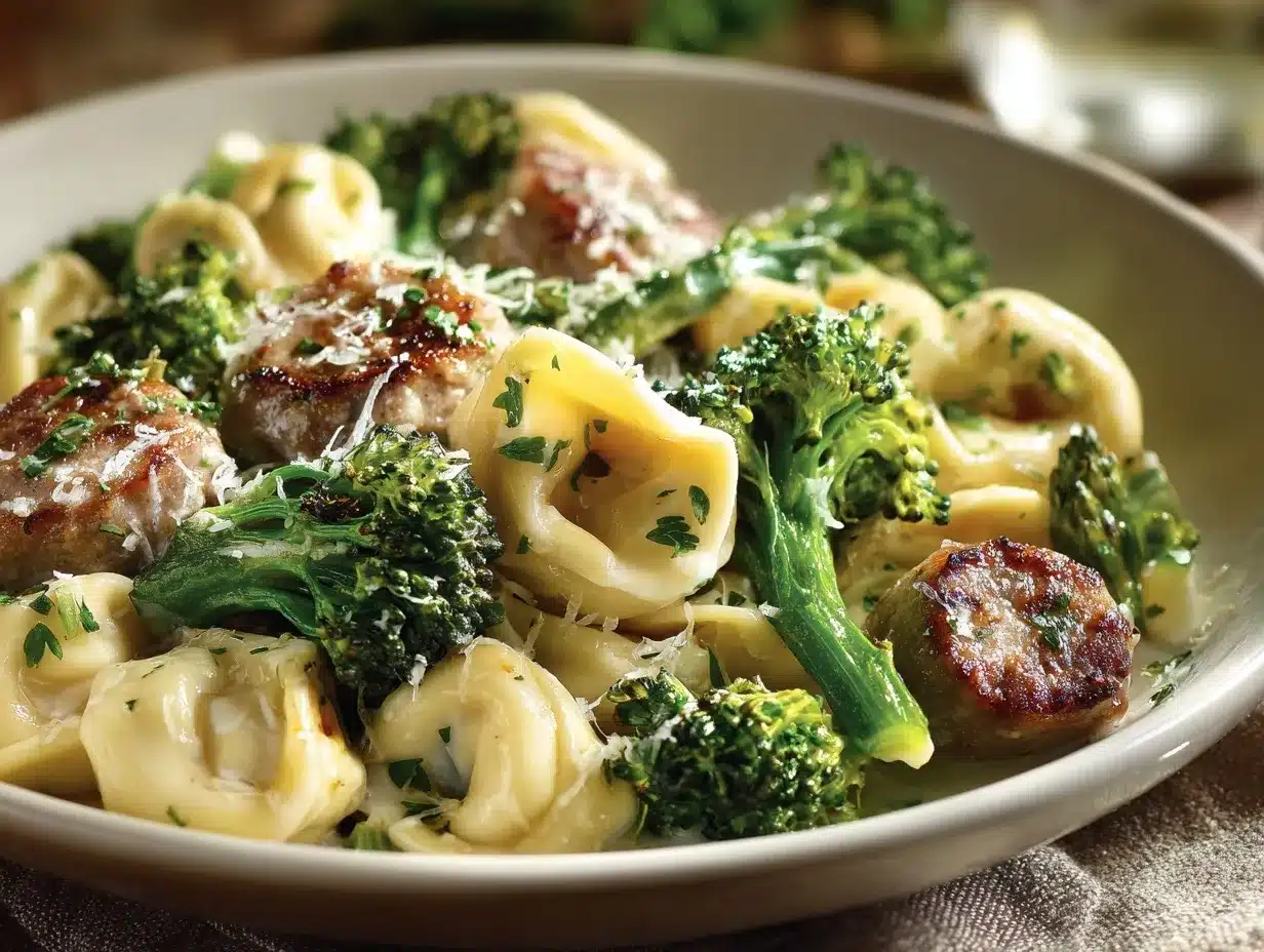 Garlic Parmesan Tortellini Bake preparation steps