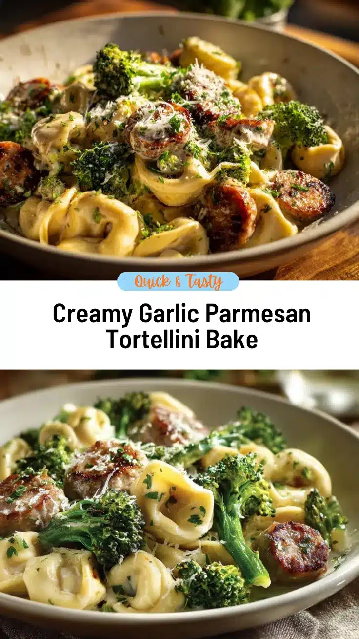Garlic Parmesan Tortellini Bake recipe