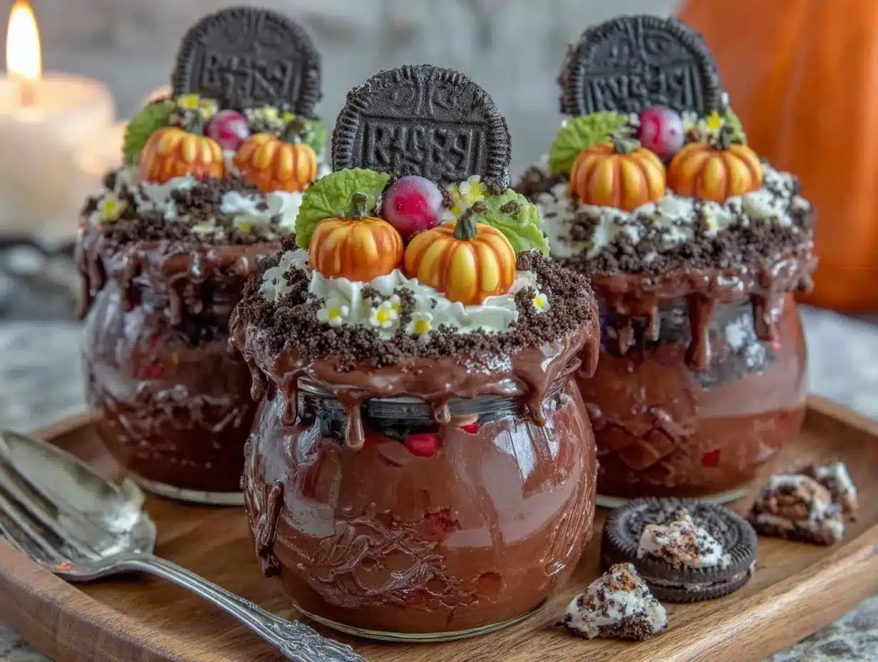 Graveyard Pudding Cups preparation steps