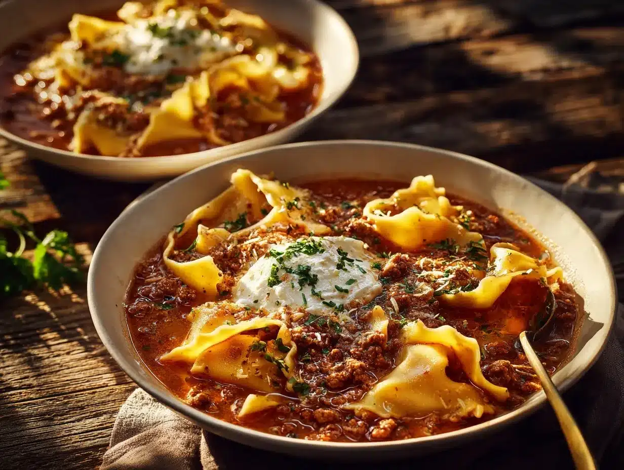 high protein lasagna soup preparation steps