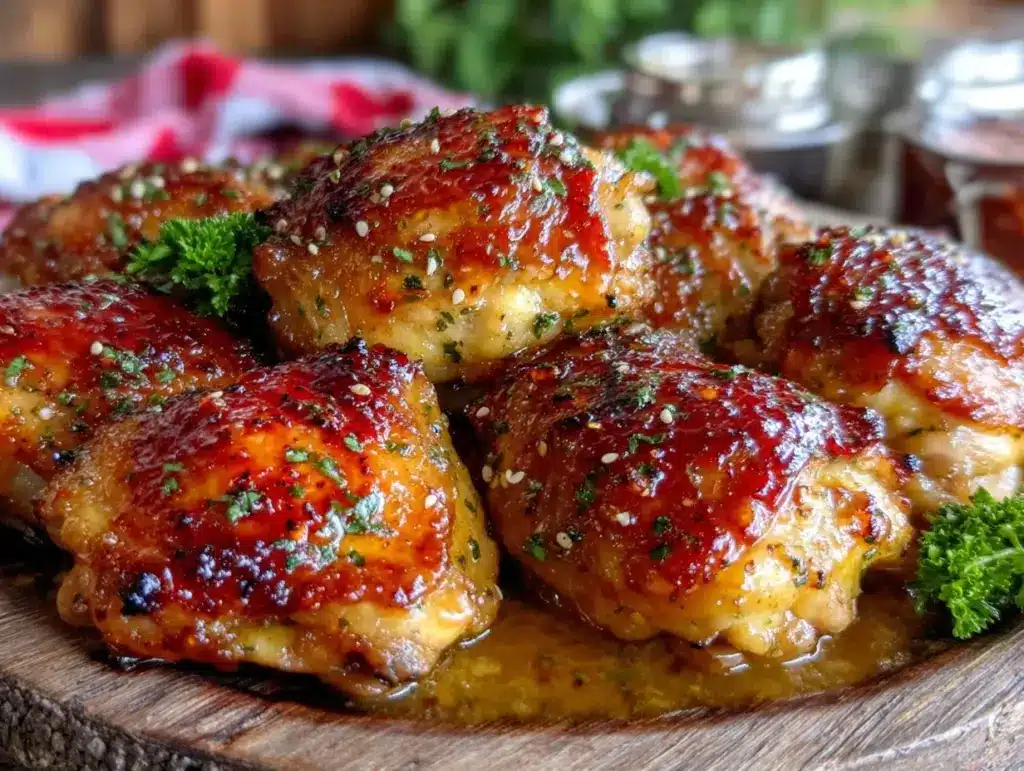 Honey Garlic Glazed Chicken Thighs - featured image