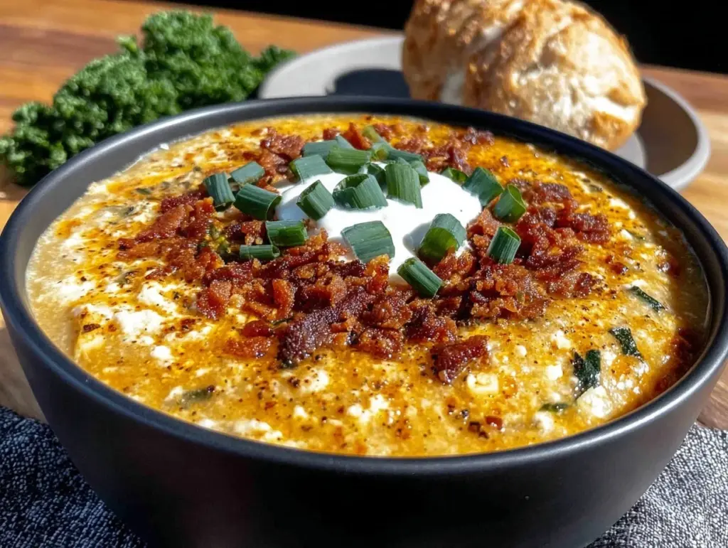 loaded bacon cheddar potato soup - featured image
