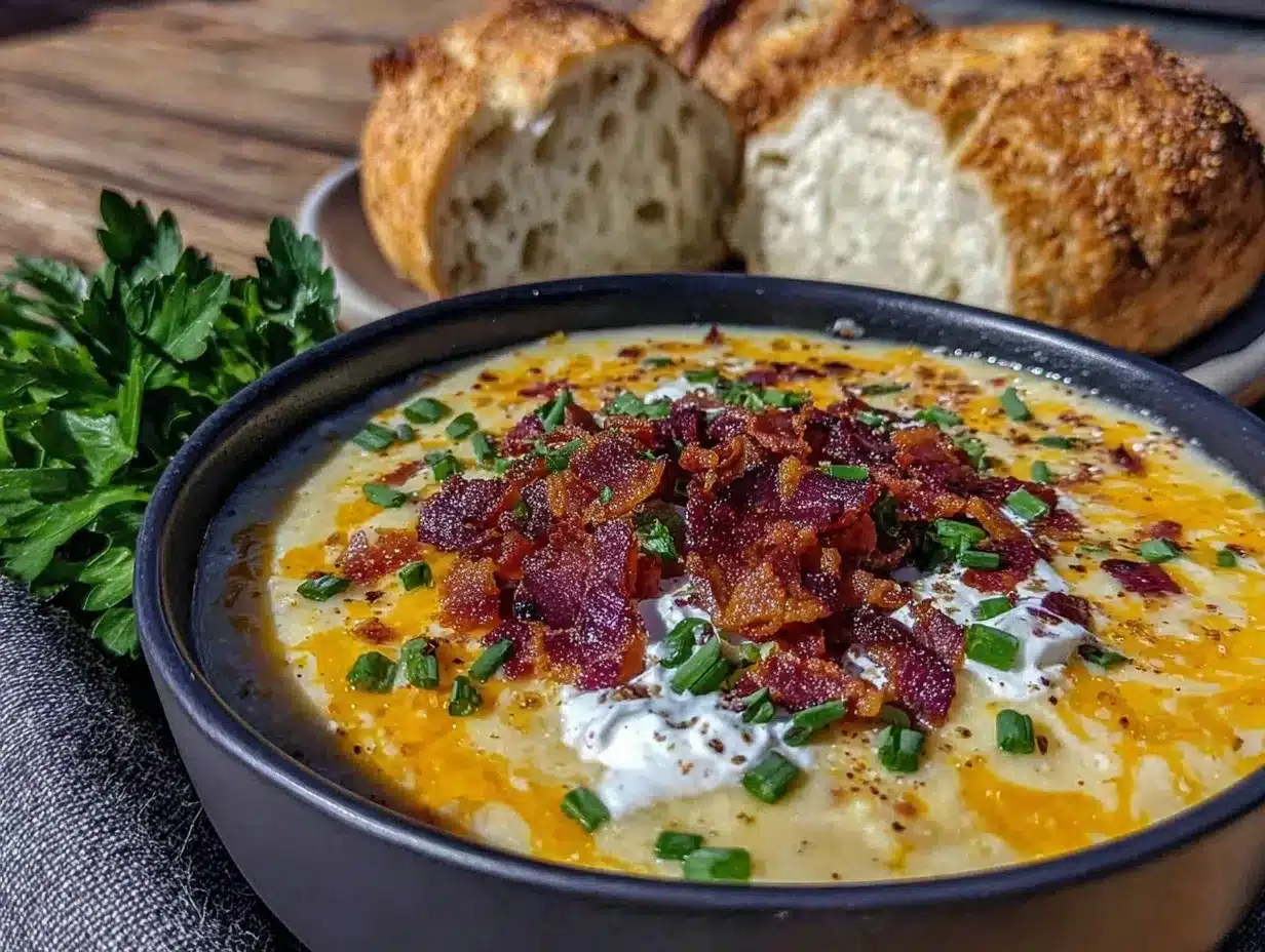 loaded bacon cheddar potato soup preparation steps
