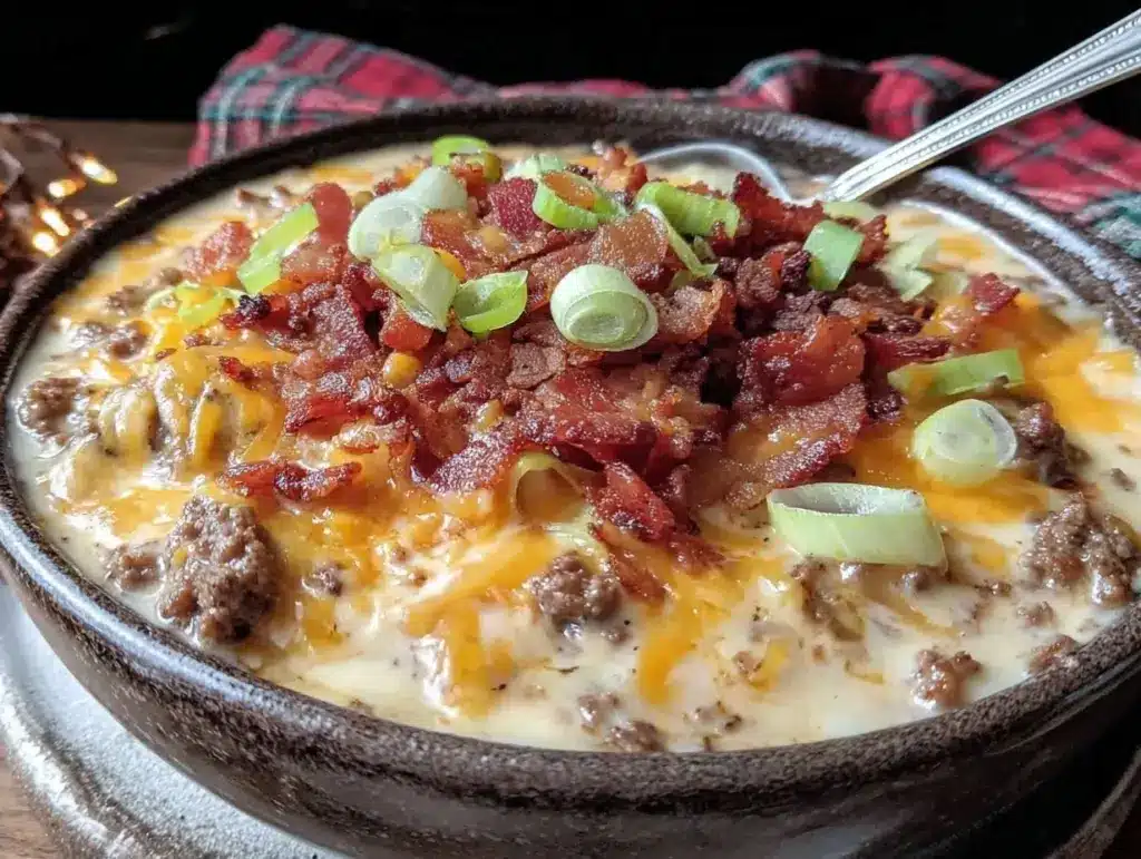 Loaded Bacon Cheeseburger Soup - featured image