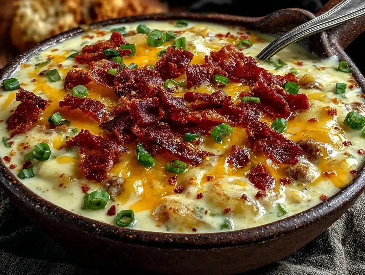 Loaded Bacon Cheeseburger Soup preparation steps