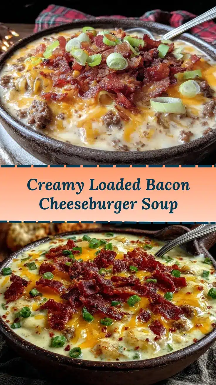 Loaded Bacon Cheeseburger Soup recipe