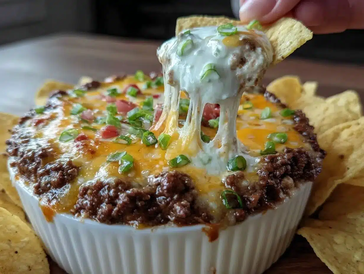 loaded taco dip preparation steps