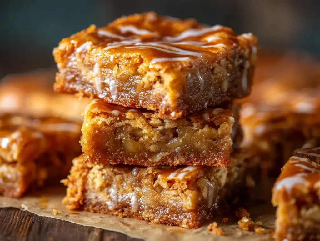 maple glazed apple blondies - featured image