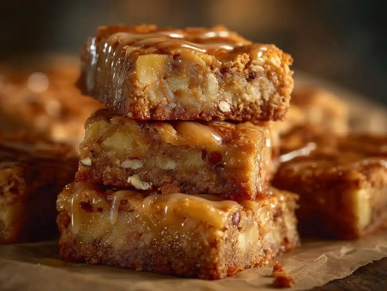 maple glazed apple blondies preparation steps
