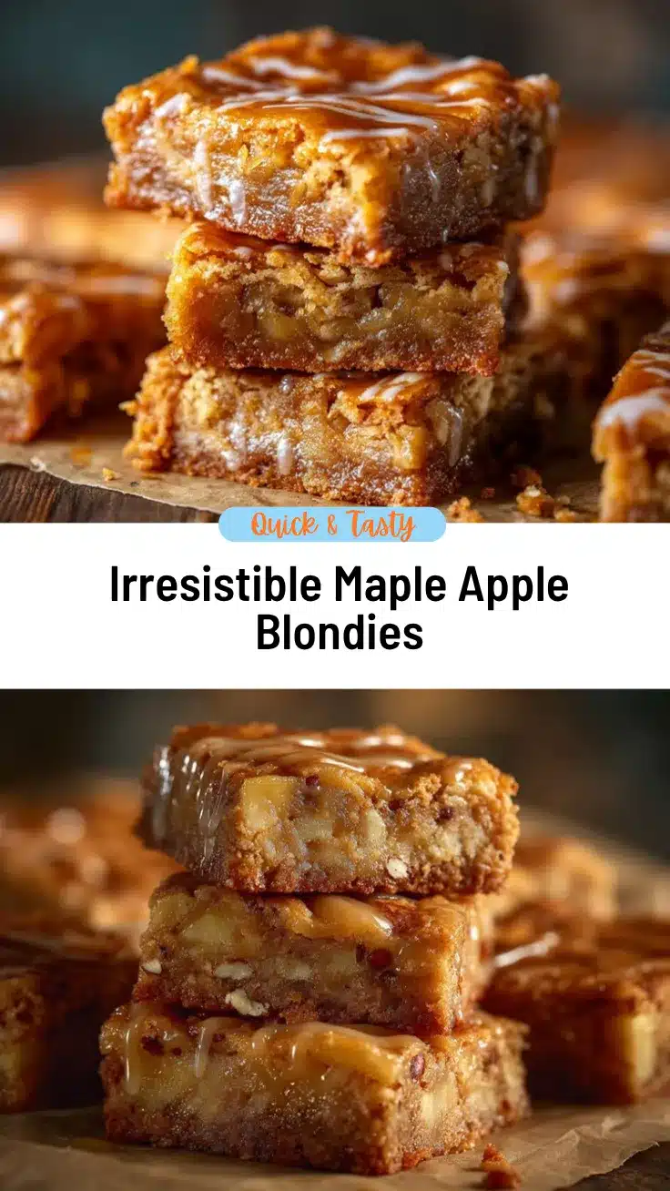 maple glazed apple blondies recipe