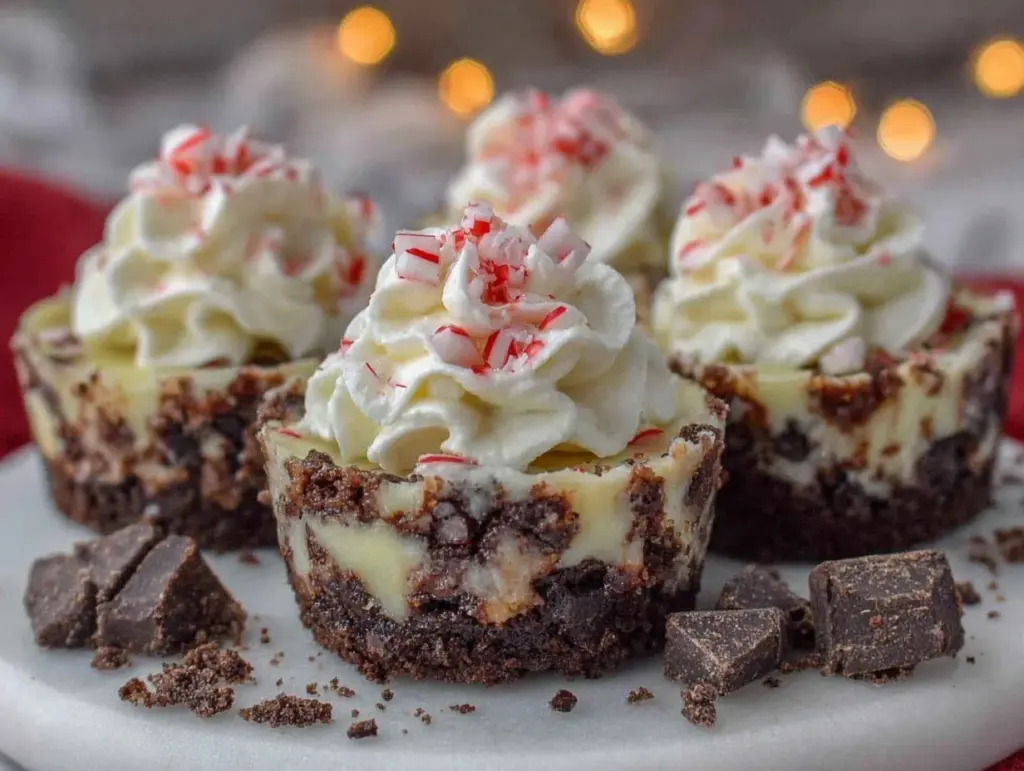 no-bake candy cane cheesecake bites - featured image