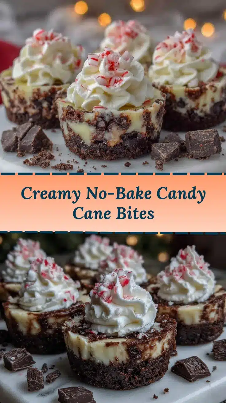 no-bake candy cane cheesecake bites recipe