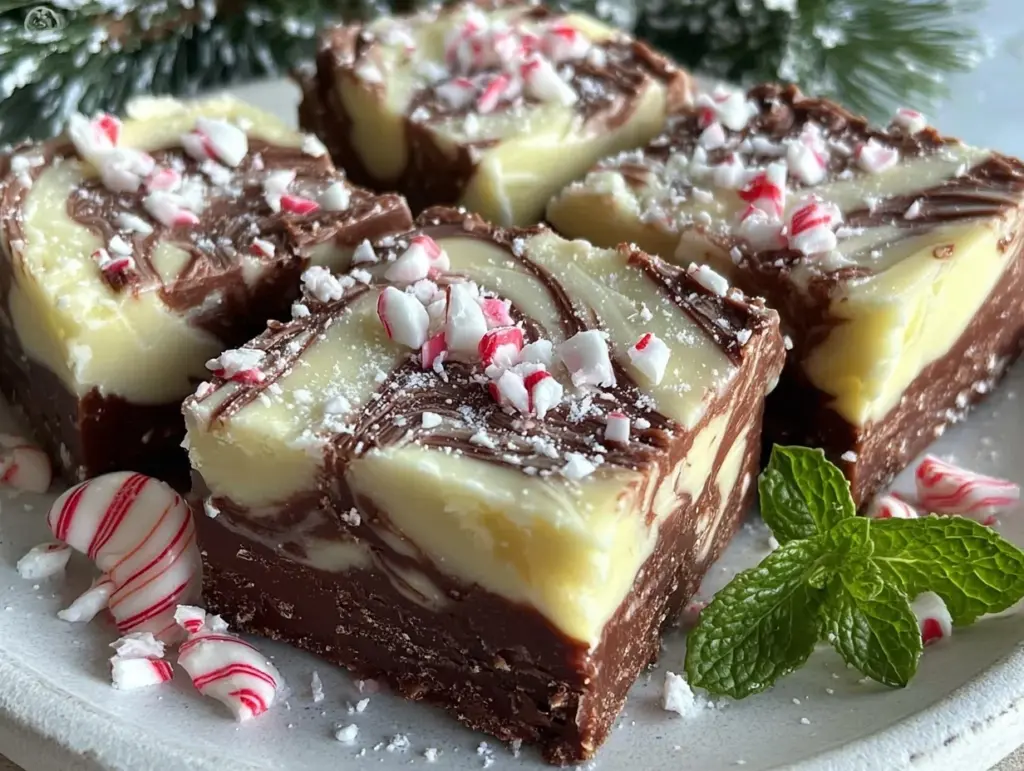 peppermint swirl fudge - featured image