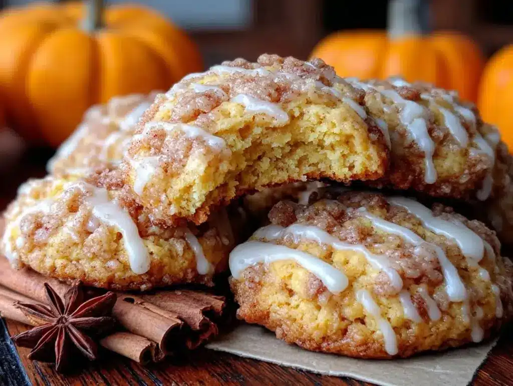 pumpkin coffee cake cookies - featured image