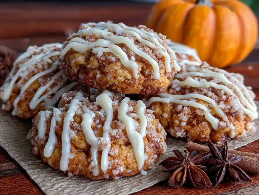 pumpkin coffee cake cookies - featured image
