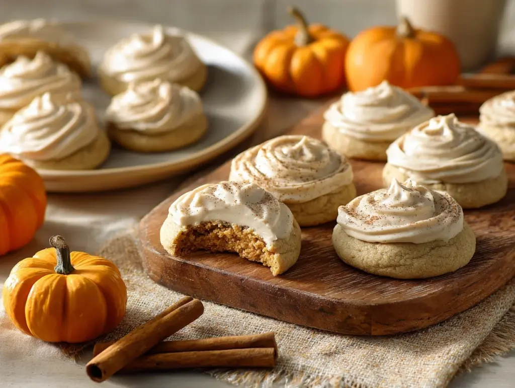 Pumpkin Cookies with Cinnamon Frosting - featured image