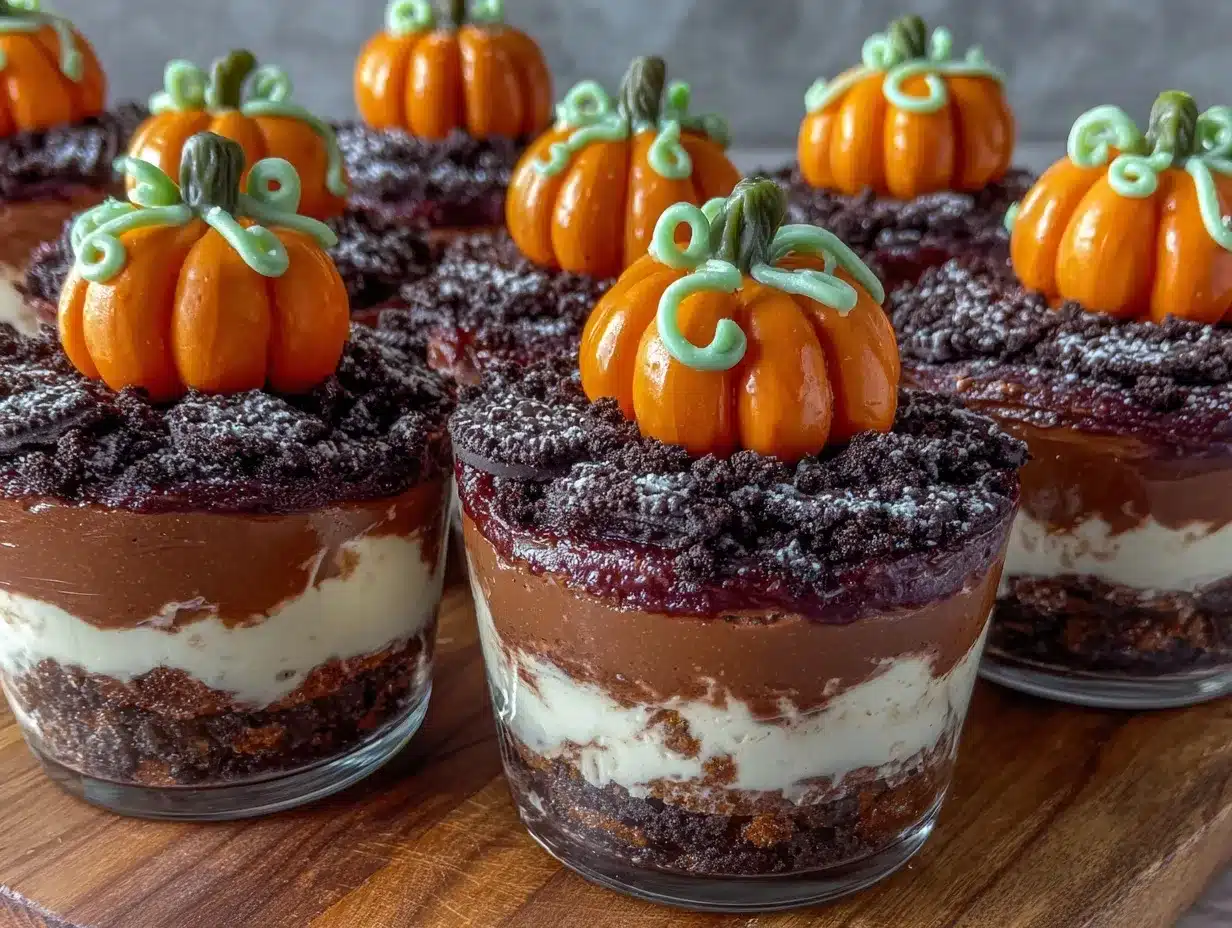 Pumpkin Patch Dirt Cups preparation steps