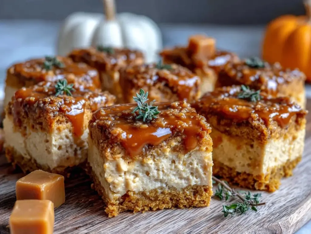 pumpkin spice cheesecake bars - featured image
