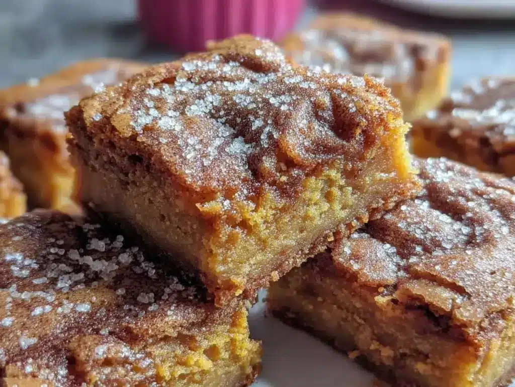 pumpkin spice snickerdoodle blondies - featured image